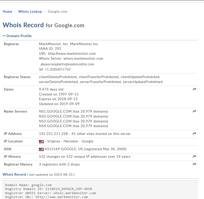 Whois проверка